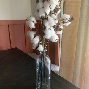 Farmhouse vase with cotton